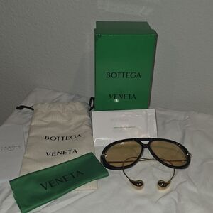 Bottega Veneta Black and Gold Sunglasses
